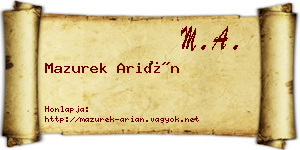 Mazurek Arián névjegykártya
